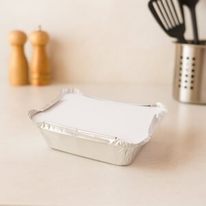 Disposable Aluminium Food Containers with Lids – 250 ml Capacity (Pack of 25)