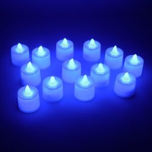 Blue LED Tea Light Candles (24 Pc)