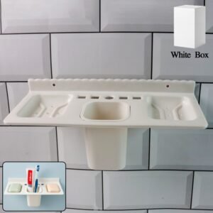 4 in 1 Wall-Mounted Bathroom Organizer - (1 Pc)