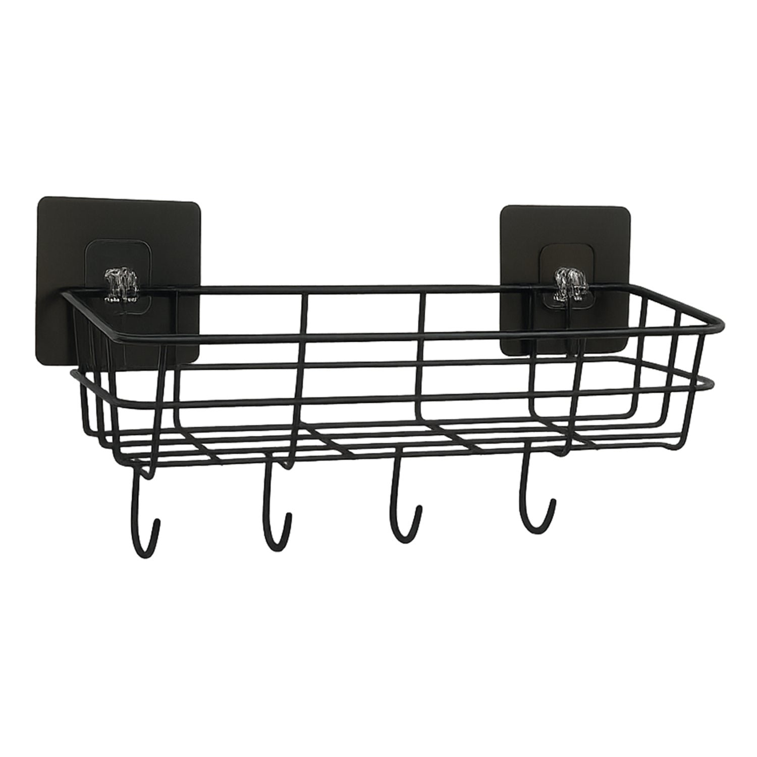 Heavy-Duty Self-Adhesive Wall Storage Baskets with Hooks (Pack of 2) - Image 5