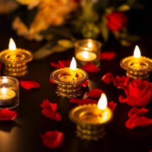 Set of 3 Water Sensor LED Golden Diyas