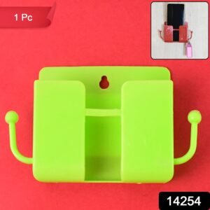 1 Pc Neon Green Wallmount Mobile Stand With Hook