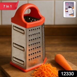 Supermom 7-in-1 Heavy Duty Stainless Steel Box Grater with Ergonomic Handle (1 Pc)