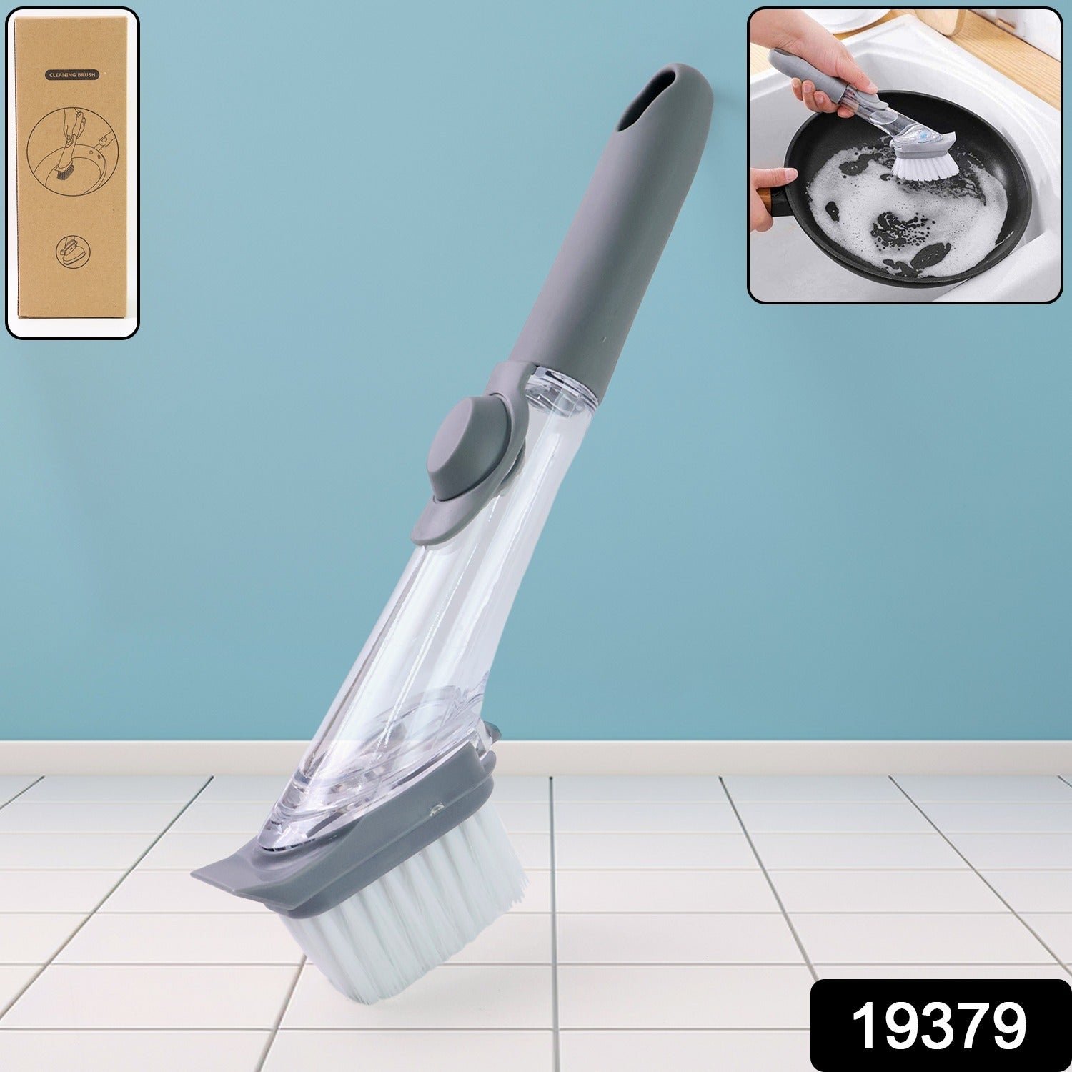 Dish Cleaning Brush with Built-in Liquid Soap Dispenser (1 Pc) - Image 2
