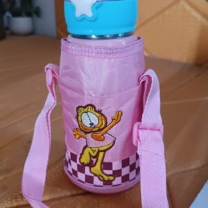 Thermos steel Double Wall Vacuum Bottle With Cover & Strap 600ml Approx