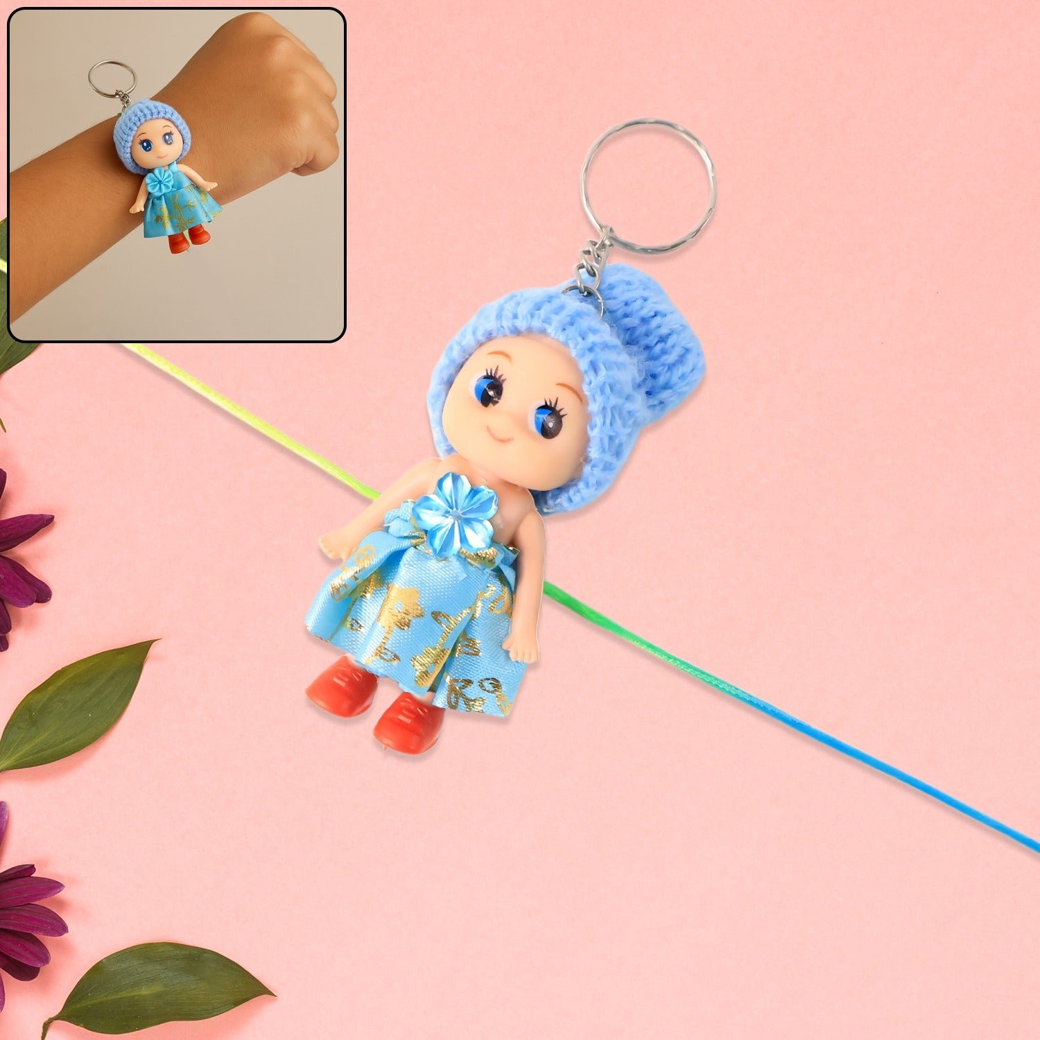 Multifunction Doll Bracelet for Kids – Cute Soft Toy Bracelet with Keychain Use – Decorative Fancy Bracelet cum Keyring for Boys & Girls