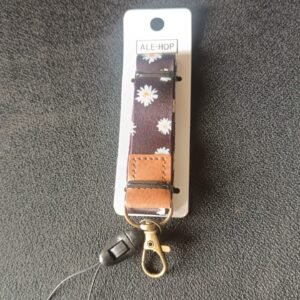 Floral Print Neck Lanyard Strap with Clip Hook & Mobile String (1 Pc)