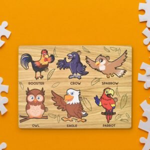 Wooden Puzzle Learning Board for Kids - (1 Pc / Mix Design / random)