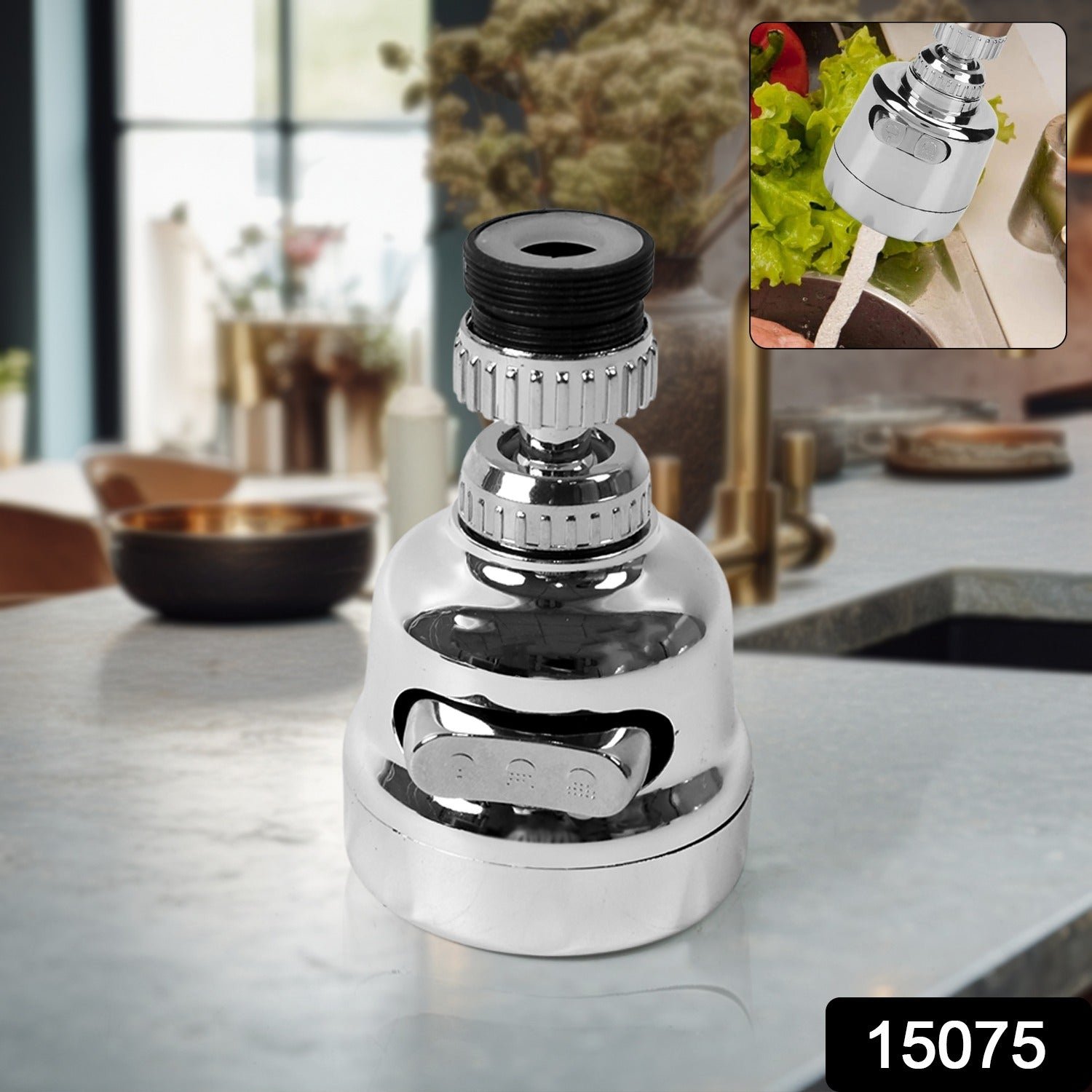 Plastic 360 Degree Rotating Water-Saving Faucet Sprayer Head (3.5 Inch) - Image 2