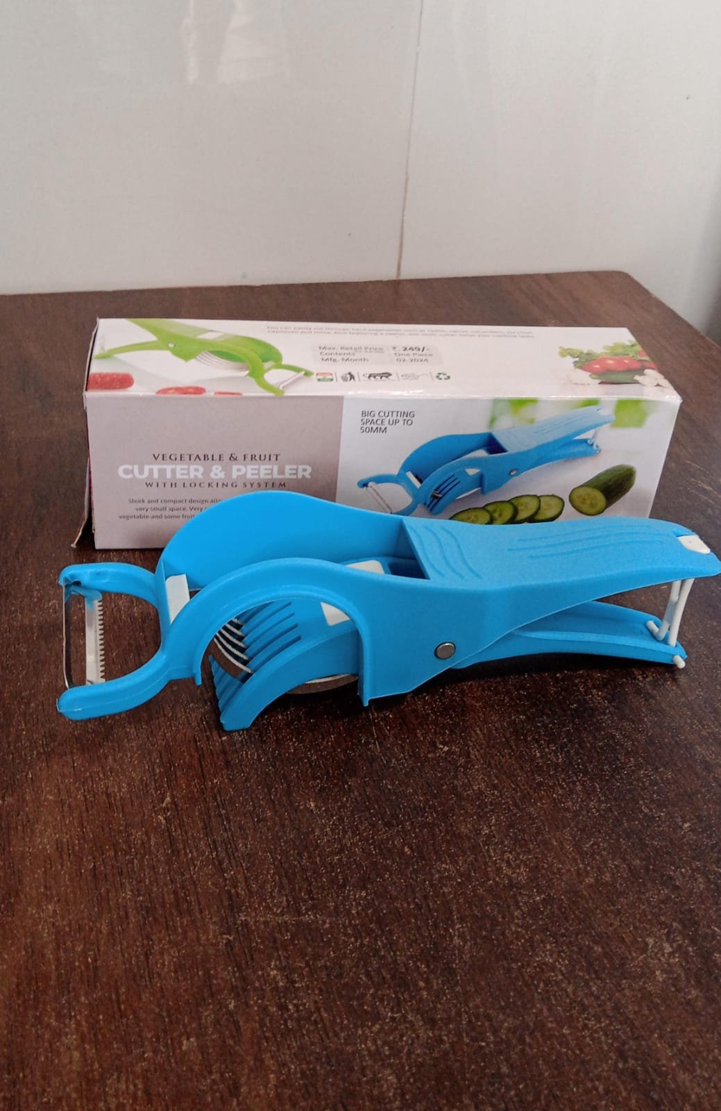 2 in 1 Vegetable & Fruit Multi Cutter 5 Blade Vegetable Cutter with Peeler (1 Pc / Multicolor) - Image 7