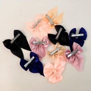 Premium Satin Bow Hair Clip Set for Girls and Women (10 Pc)