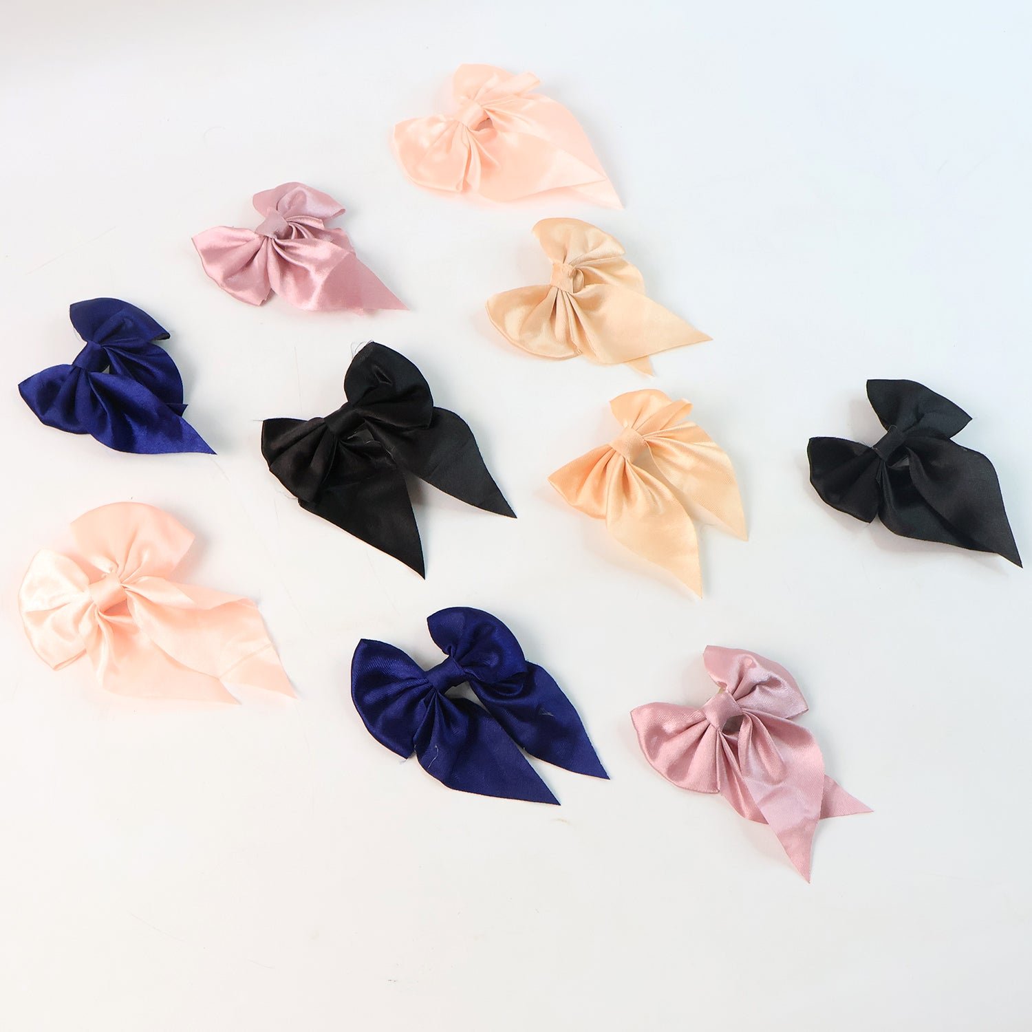 Premium Satin Bow Hair Clip Set for Girls and Women (10 Pc) - Image 5