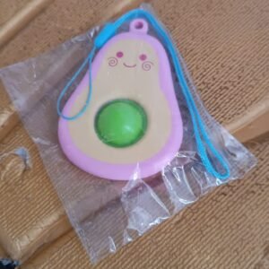 Cute Avocado-Shaped Mini Push Pop Keychain Toy with Strap (1 Pc)