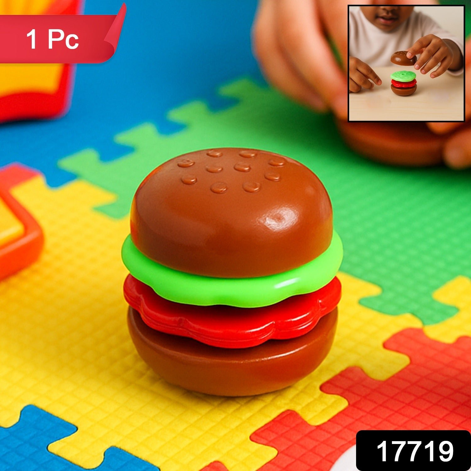 Mini Burger Shaped Toy for Kids (1 Pc) - Image 2