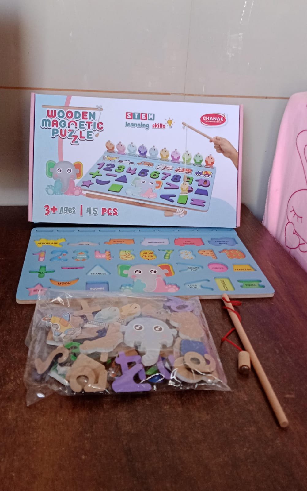 Wooden Number Puzzle Match Board and magnetic rod - Image 7