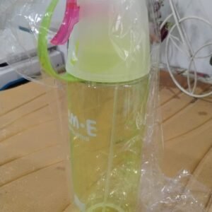 Plastic Dual Function Sports Water Bottle with Built-in Mist Spray and Leakproof Cap (600ML / 1 Pc)
