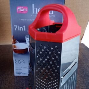 Supermom 7-in-1 Heavy Duty Stainless Steel Box Grater with Ergonomic Handle (1 Pc)