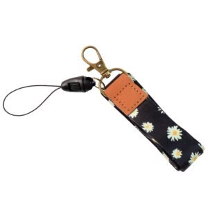 Floral Print Neck Lanyard Strap with Clip Hook & Mobile String (1 Pc)