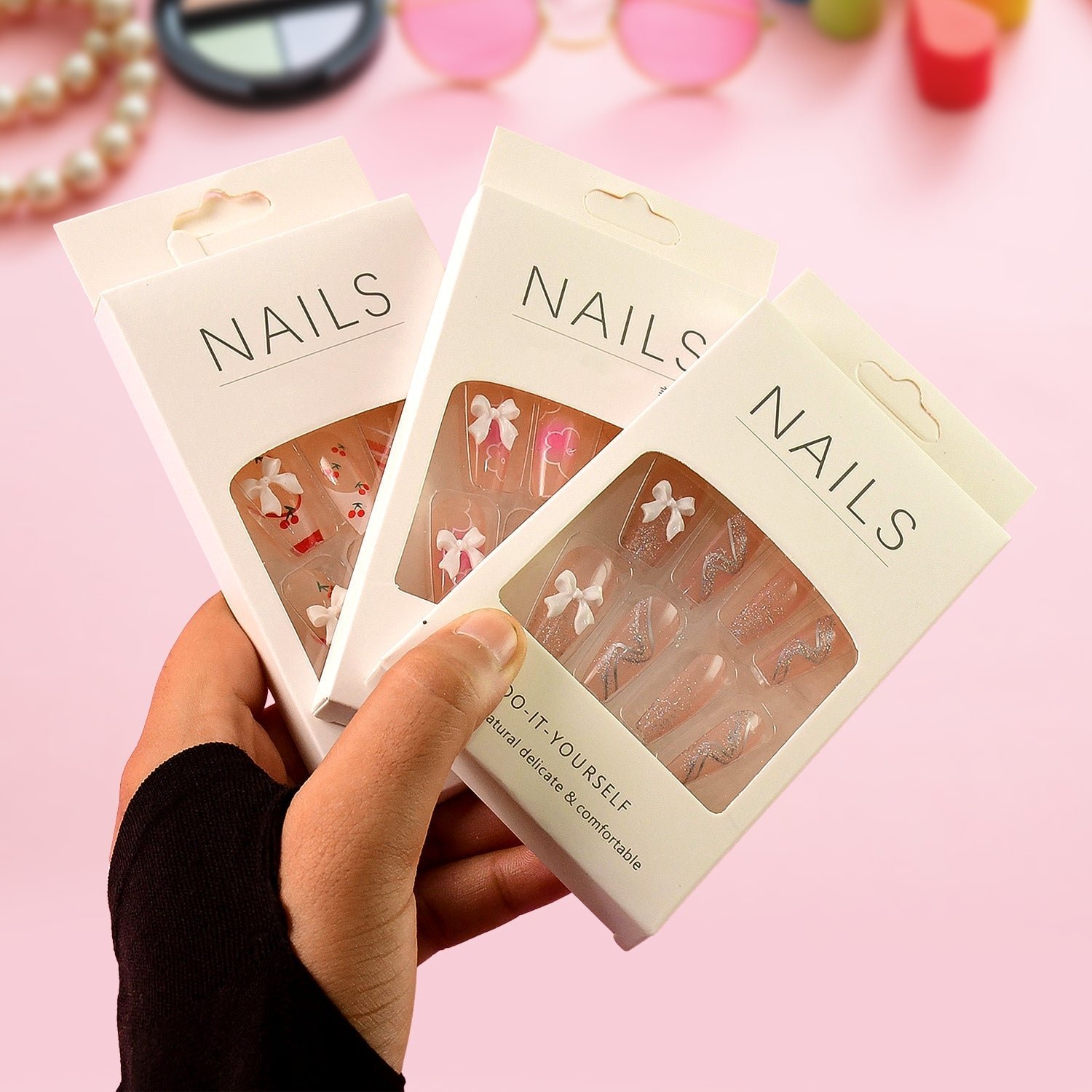 Reusable Press-On Artificial Nails with Adhesive Stickers fake nails (1 Pkt) - Image 7