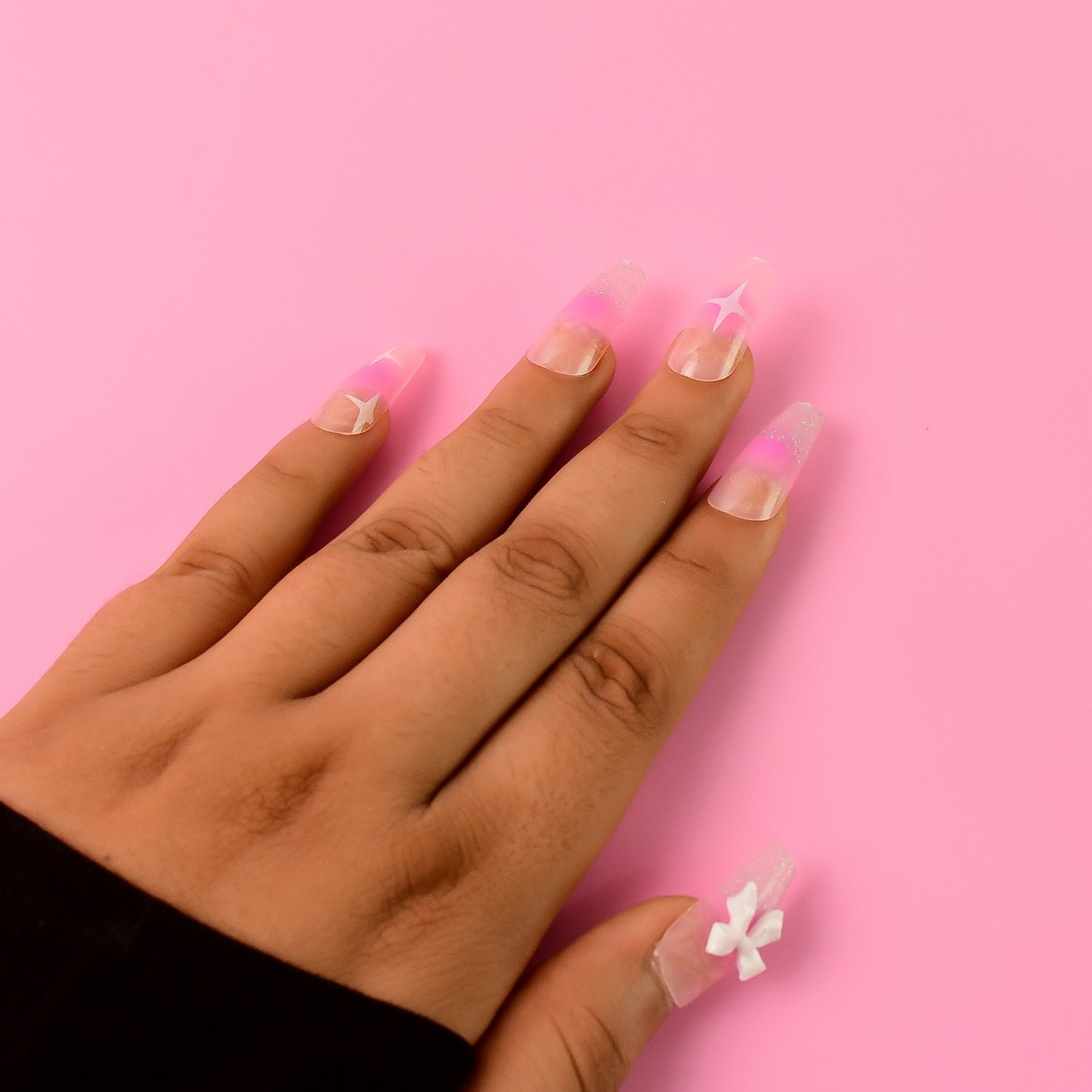 Reusable Press-On Artificial Nails with Adhesive Stickers fake nails (1 Pkt) - Image 4