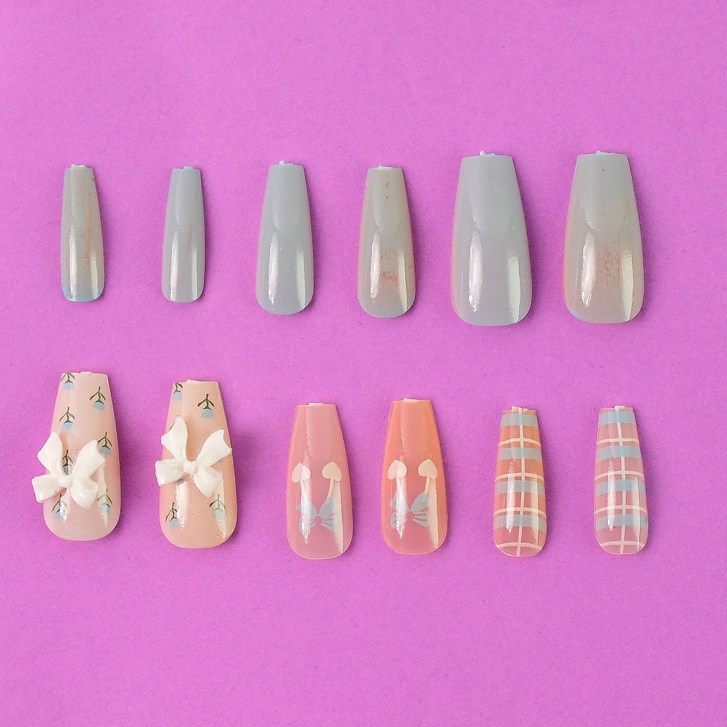 Reusable Press-On Artificial Nails with Adhesive Stickers fake nails (1 Pkt) - Image 6