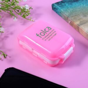 Portable Pink Dual-Sided Pill Organizer Box (1 Pc)