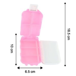 Portable Pink Dual-Sided Pill Organizer Box (1 Pc)