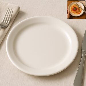 Plastic Round Dinner / Serving Plate – 23 cm (1 Pc)