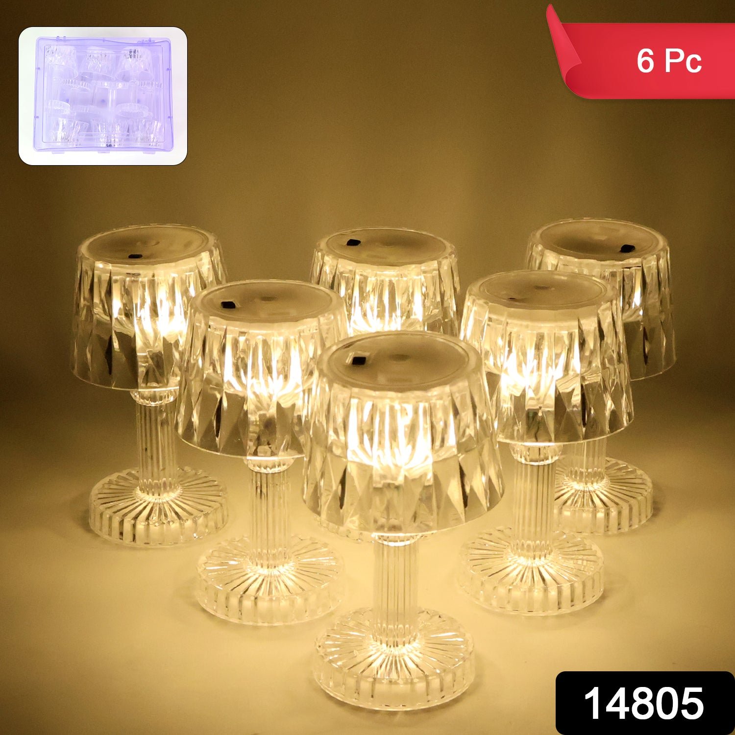 Battery Operated Decorative LED Mini Table Lamp (6 Pc / Set) - Image 2