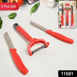Apex 3-Piece Stainless Steel Kitchen Knife and Peeler Set