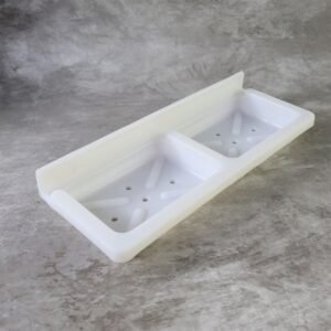 Wall Mounted Double Compartment Soap & Sponge Holder (1 Pc)