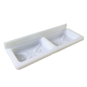 Wall Mounted Double Compartment Soap & Sponge Holder (1 Pc)