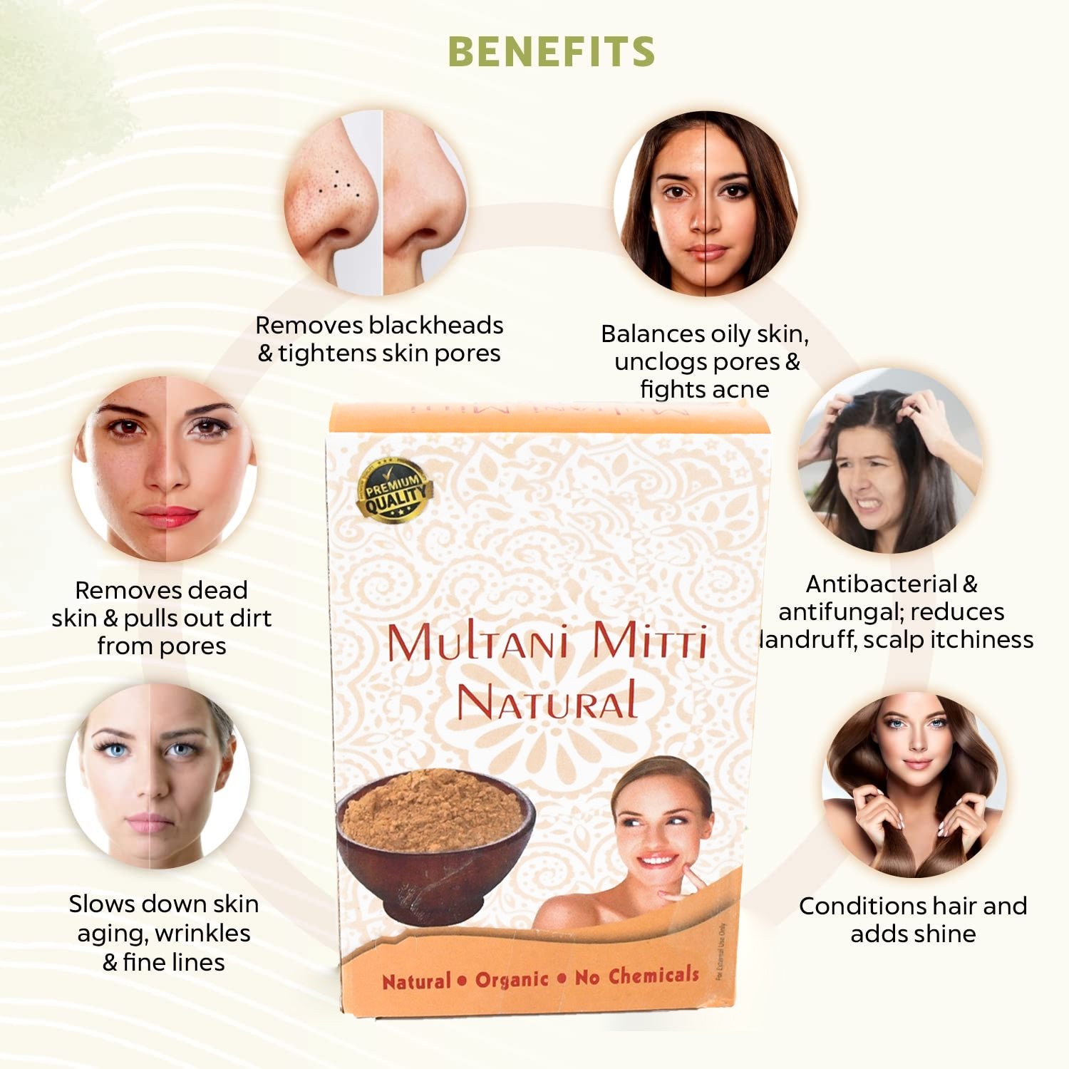 80gram Herbal Tan Removing Multani Mitti Face Pack For Skin Care Age Group - Image 4