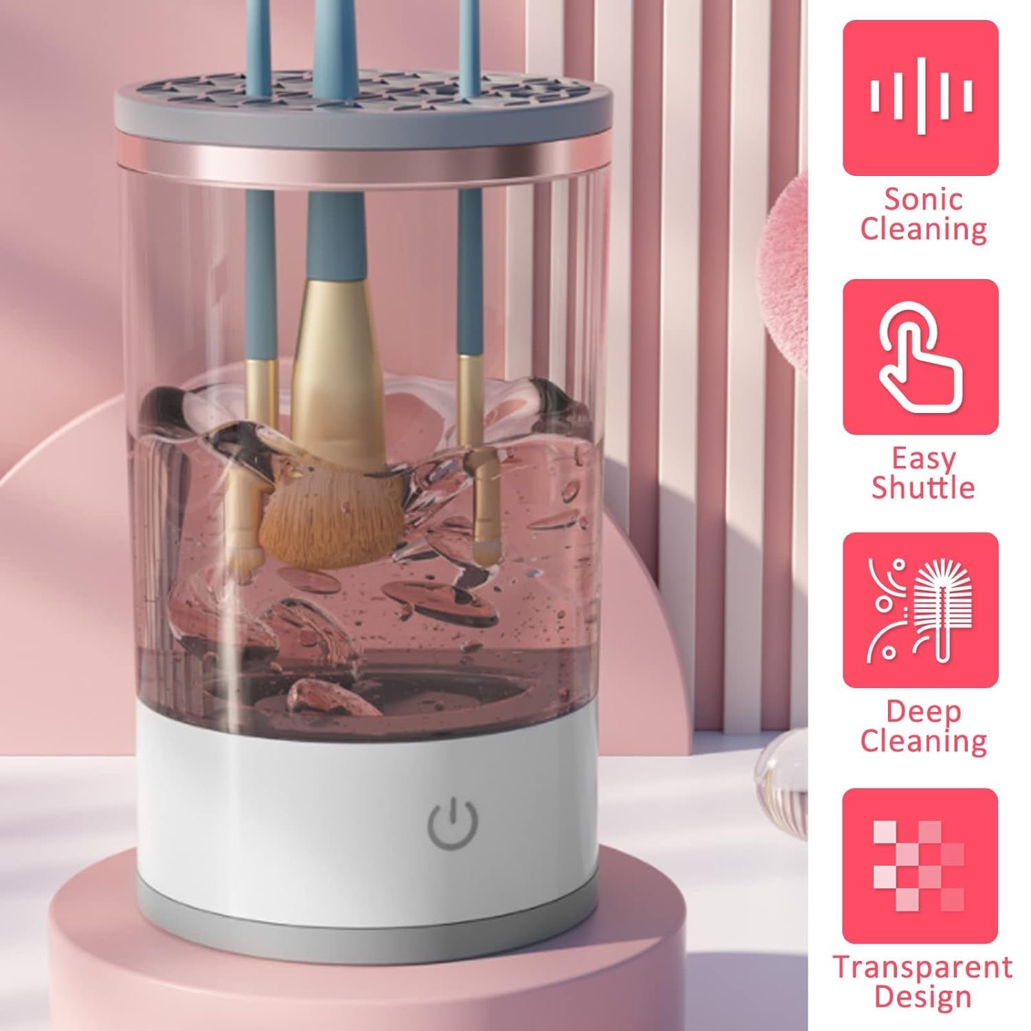Automatic Makeup Brush Cleaner Fast Electric Brush Cleaner Hand Free Machine Super Clean Brush Washer & Brushes Organizer Tool (1 Pc) - Image 9