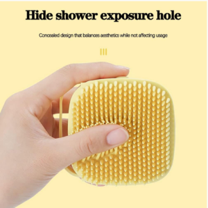 SILICONE MASSAGE BATH BODY BRUSH WITH SHAMPOO DISPENSER, SCRUBBER