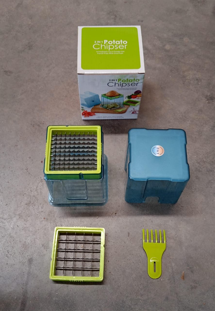 2-in-1 Potato Chipper & Slicer – French Fries Maker with Two-Blade Cutter (1 Pc) - Image 7