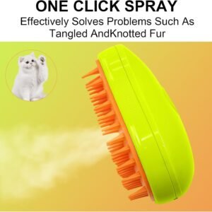 3-in-1 Cat Steamy Brush – Self-Cleaning Pet Grooming & Hair Removal Comb