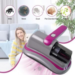 Powerful Suction Portable Handheld Vacuum Cleaner - Low Noise Vacuum Cleaner for Bed - Cordless Vacuum Cleaner for Car Seat Crevices Pillows, Mattresses, Sofas Wireless Anti Dust and Mite Cleaner